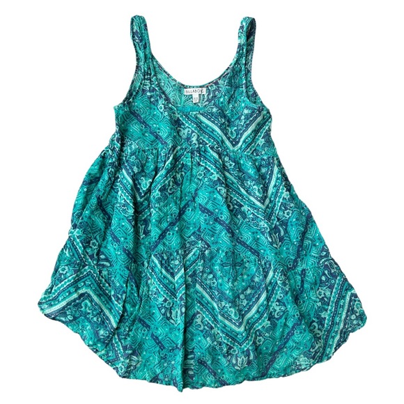 Billabong Dresses & Skirts - Billabong Turquoise Printed Mini Babydoll Summer Beach Dress Size: S